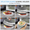 10-Inch Microwave Food Cover and Collapsible Silicone Mat - Versatile Splatter Guard, Plate Holder, and Kitchen Colander in Charcoal