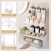 Delamu 2-Tier Bathroom Organizer with 2 Drawers, Multi-Purpose Makeup and Skincare Storage, Elegant Clear Vanity Organizer