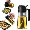 Trendplain 16oz Olive Oil Sprayer - Versatile 2-in-1 Dispenser for Cooking, Air Frying, Salad Preparation, and BBQ - Black