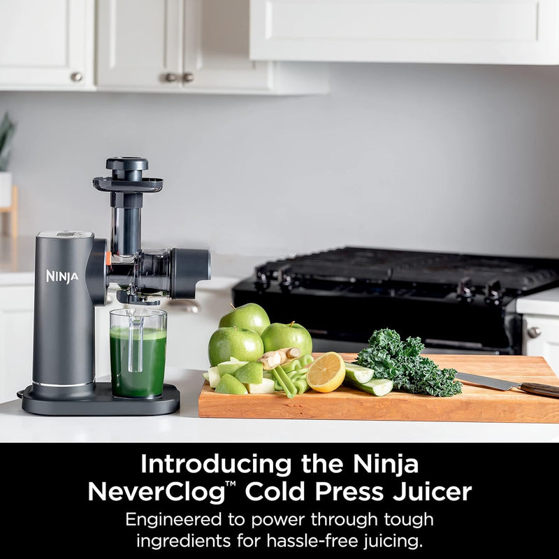 Ninja JC151 Cold Press Juicer with Total Pulp Control, Electric Countertop Design, 2 Pulp Functions, Dishwasher Safe, 2nd Generation, Charcoal