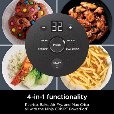 Ninja Crispi Multi-Functional Air Fryer and Cooking System with 4 QT and 6 Cup Glass Containers, Microwave, Freezer, and Dishwasher Safe, Non-Toxic, Grey, FN101GY