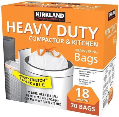 Kirkland Signature Full-Size Kitchen Trash Bags with Secure Gripping Drawstring