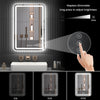 Rectangle LED Backlit Bathroom Mirror with Adjustable Lighting, Wall-Mounted Vanity Mirror 3000K/4000K/6000K, Memory Function, Anti-Fog Technology, Dimmable Smart Mirror (20" x 28")