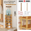 Bamboo Vertical Shoe Rack - Tall Narrow Organizer for Small Spaces, Ideal for Closet, Entryway, Garage, and Bedroom - Stackable and Space-Saving Storage Solution