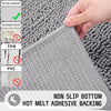 Yimobra Chenille Bath Rug, 24x17 Inches, Ultra-Soft and Absorbent Non-Slip Mat for Bathroom Floors, Machine Washable Plush Mat in Gray