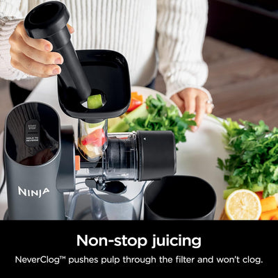 Ninja JC151 Cold Press Juicer with Total Pulp Control, Electric Countertop Design, 2 Pulp Functions, Dishwasher Safe, 2nd Generation, Charcoal