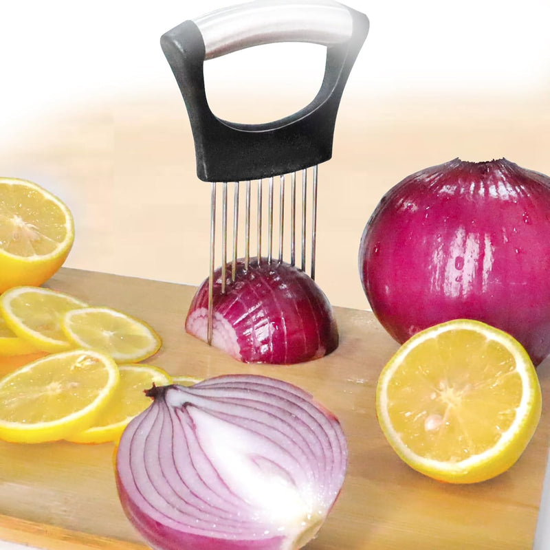 JAYVAR Multi-Function Food Slicer and Holder for Onions, Lemons, Vegetables, and Meats