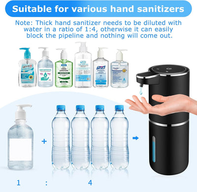 2-Pack Touchless Automatic Soap Dispenser, 13.4Oz/380Ml USB Rechargeable Wall-Mounted Smart Liquid Soap Dispenser for Bathroom and Kitchen (Black)