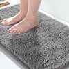 Yimobra Chenille Bath Rug, 24x17 Inches, Ultra-Soft and Absorbent Non-Slip Mat for Bathroom Floors, Machine Washable Plush Mat in Gray