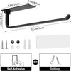 Matte Black Upgraded Aluminum Paper Towel Holder - Self-Adhesive or Drill Installation for Under-Cabinet Use, Lightweight and Durable Alternative to Stainless Steel