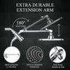 Veken High Pressure Rain Shower Head Set with Extension Arm - Versatile Dual Shower System with 6 Handheld Spray Options and Anti-Clog Nozzles - Silver Chrome Finish