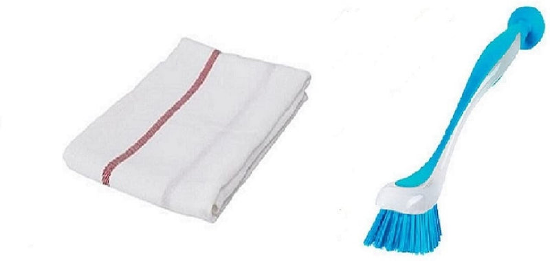 Dishwashing Brush, Assorted Colors, Set of 1 with 1 Towel