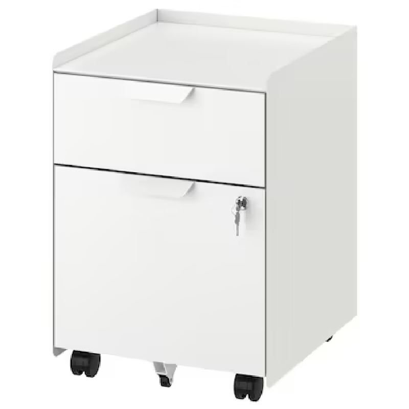 TROTTEN Drawer unit w 2 drawers on casters, white